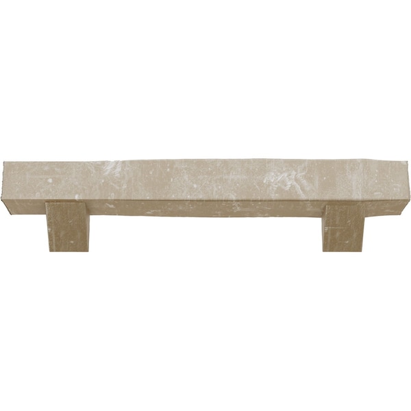 Kit W/ Breckinridge Corbels, White Washed, 6H  X 8D X 84W Knotty Pine Faux Wood Fireplace ManteL